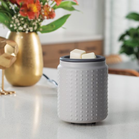 3-Gray Hobnail Wax Warmer (Flip Dish)